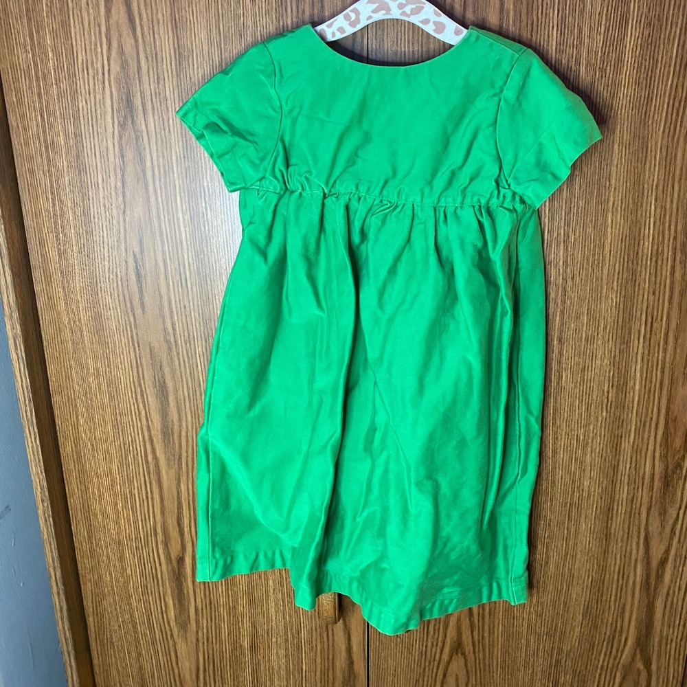 Pips and Poppy Short Sleeve Dress Toddler 3T Green Button Back Empire Waist
